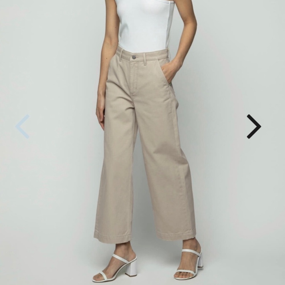 Oak and fort high waisted beige denim jean
